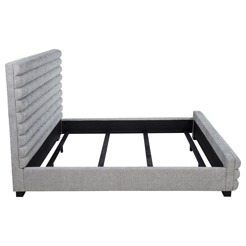 Pemberly Row 58-Inch Boucle Upholstered California King Bed in Grey