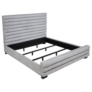 Pemberly Row 58-Inch Boucle Upholstered California King Bed in Grey