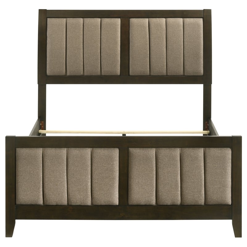 Pemberly Row 51-Inch Upholstered Full Panel Bed in Dark Cocoa