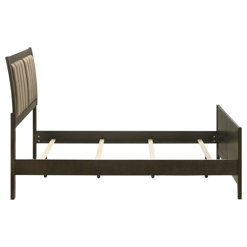 Pemberly Row 51-Inch Upholstered Full Panel Bed in Dark Cocoa