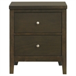 Pemberly Row 2-Drawer Nightstand with Brushed Nickel in Dark Cocoa