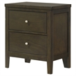Pemberly Row 2-Drawer Nightstand with Brushed Nickel in Dark Cocoa