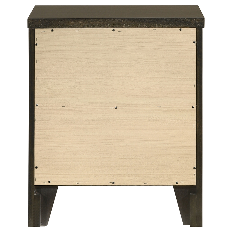 Pemberly Row 2-Drawer Nightstand with Brushed Nickel in Dark Cocoa