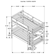 Pemberly Row Wood Convertible Twin Over Twin Bunk Bed in Natural