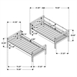 Pemberly Row Wood Convertible Twin Over Twin Bunk Bed in Natural