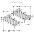 Pemberly Row Wood Convertible Twin Over Twin Bunk Bed in Natural