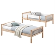 Pemberly Row Wood Convertible Twin Over Twin Bunk Bed in Natural