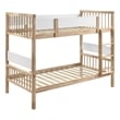 Pemberly Row Wood Convertible Twin Over Twin Bunk Bed in Natural