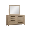 Pemberly Row Oak Veneer and Rubberwood Beveled Mirror in French Oak