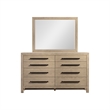 Pemberly Row Oak Veneer and Rubberwood Beveled Mirror in French Oak