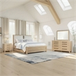 Pemberly Row Oak Veneer and Rubberwood Beveled Mirror in French Oak