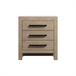 Pemberly Row 3-Drawer Nightstand with Inset Stone Top in French Oak