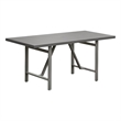 Pemberly Row Powder-Coated Aluminum Outdoor Counter Table in Mocha