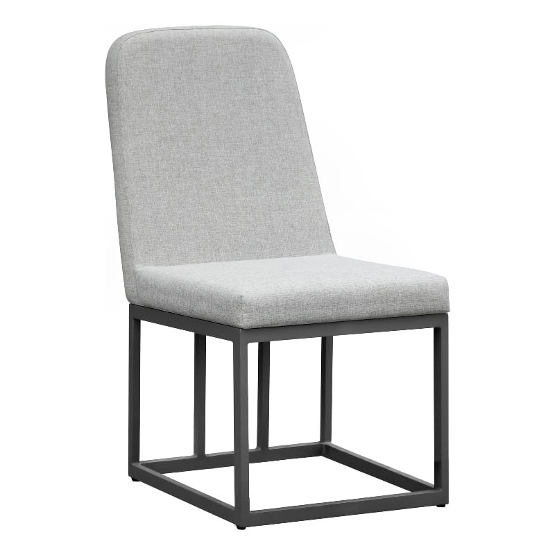 Pemberly Row Upholstered Aluminum Outdoor Dining Side Chair in Mocha