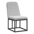 Pemberly Row Upholstered Aluminum Outdoor Dining Side Chair in Mocha