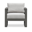 Pemberly Row Powder-Coated Aluminum Outdoor Dining Chair in Mocha