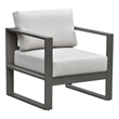 Pemberly Row Powder-Coated Aluminum Outdoor Dining Chair in Mocha