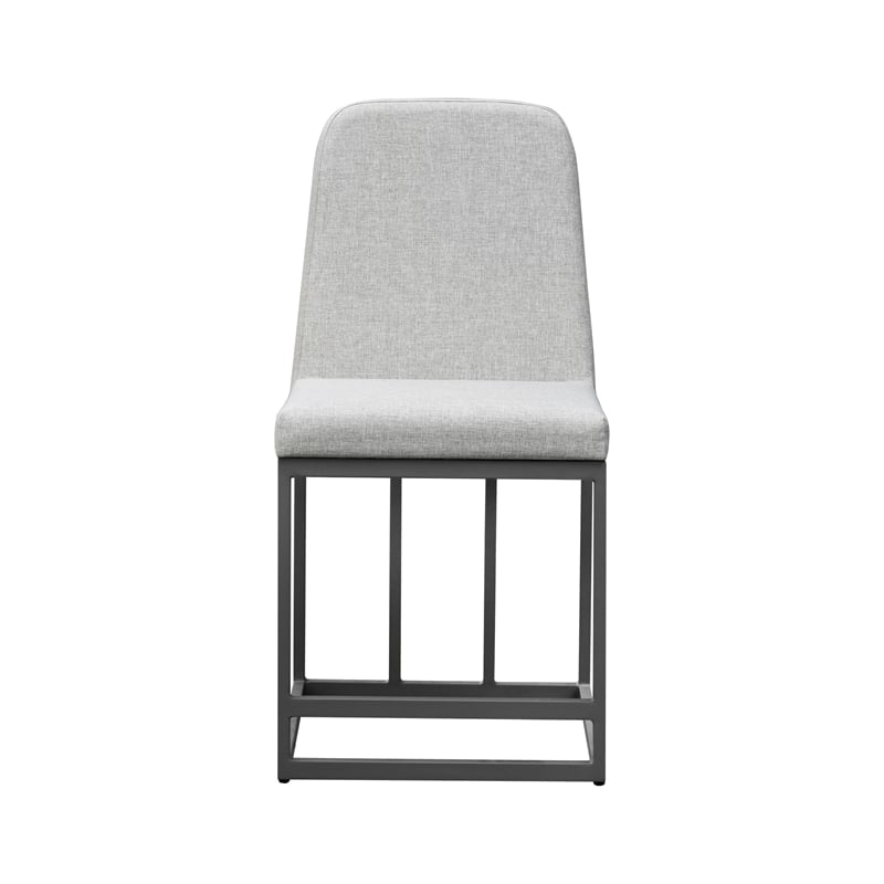 Pemberly Row Upholstered Aluminum Outdoor Patio Barstool in Mocha