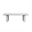 Pemberly Row Powder-Coated Aluminum Outdoor Dining Table in Buff