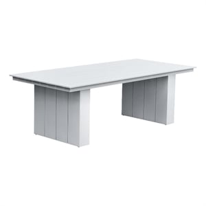Pemberly Row Powder-Coated Aluminum Outdoor Dining Table in Buff