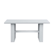 Pemberly Row Powder-Coated Aluminum Outdoor Counter Table in Buff
