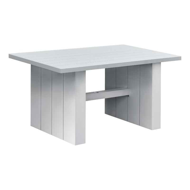 Pemberly Row Powder-Coated Aluminum Outdoor Counter Table in Buff