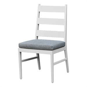 Pemberly Row Powder-Coated Aluminum Outdoor Panel Side Chair in Buff