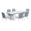 Pemberly Row Upholstered Aluminum Outdoor Side Chair in Buff