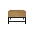 Pemberly Row Oak Veneer 2-Drawer Coffee Table in Natural Oak