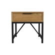 Pemberly Row Scandinavian Oak Veneer 1-Drawer End Table in Natural Oak