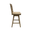 Pemberly Row Solid Wood X-Back Swivel Counter Barstool in Natural