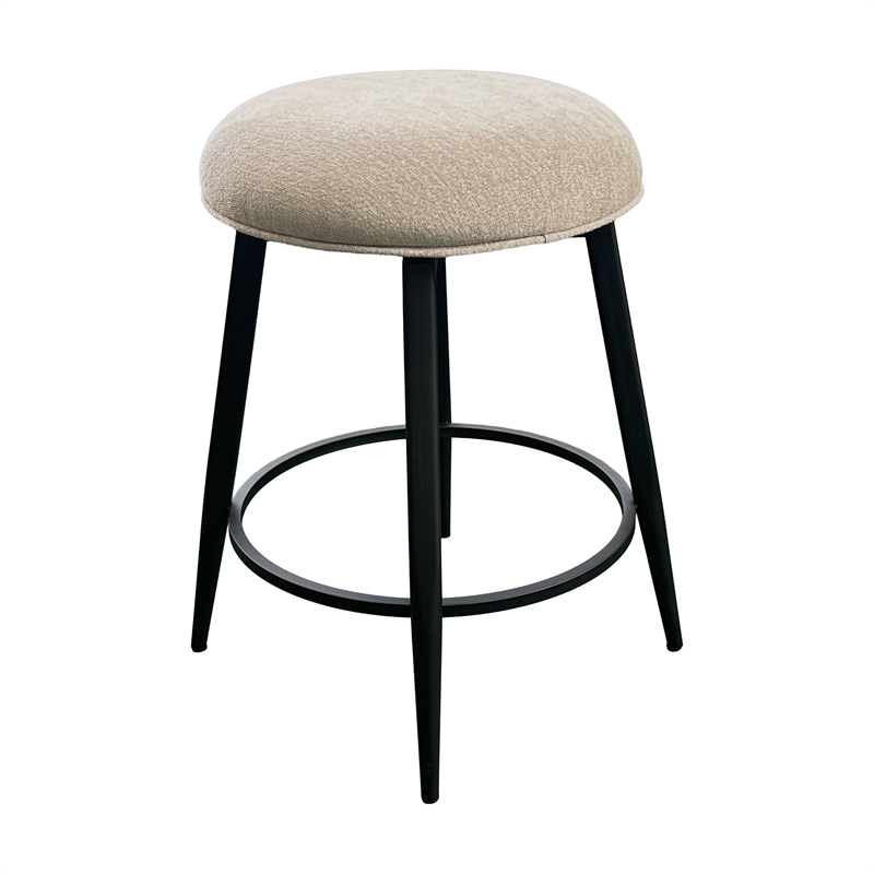 Pemberly Row Metal Base Backless Swivel Barstool in Champagne