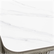 Pemberly Row Aluminum Outdoor Coffee Table with Stone Top in White