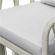 Pemberly Row Cushioned Aluminum Outdoor Side Arm Chair in White