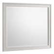 Pemberly Row Rubberwood Beveled Bedroom Dresser Mirror in White