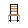 Pemberly Row Oak Veneer Ladder Back Dining Chair in Natural Oak