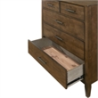 Pemberly Row 5-Drawer Solid Rubberwood Bedroom Chest in Walnut