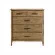 Pemberly Row 5-Drawer Solid Rubberwood Bedroom Chest in Maple