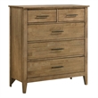 Pemberly Row 5-Drawer Solid Rubberwood Bedroom Chest in Maple