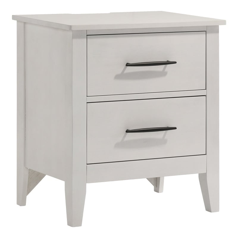Pemberly Row 2-Drawer Solid Rubberwood Bedroom Nightstand in White