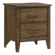 Pemberly Row 2-Drawer Solid Rubberwood Bedroom Nightstand in Walnut