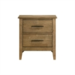 Pemberly Row 2-Drawer Solid Rubberwood Bedroom Nightstand in Maple