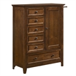 Pemberly Row Youth 6-Drawer Solid Rubberwood Chifferobe in Tuscan