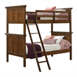 Pemberly Row Solid Wood Twin over Twin Youth Bunk Bed in Tuscan
