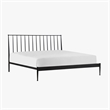 Pemberly Row Transitional Powder-Coated King Metal Bed in Matte Black