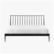 Pemberly Row Transitional Powder-Coated King Metal Bed in Matte Black