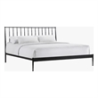 Pemberly Row Transitional Powder-Coated King Metal Bed in Matte Black
