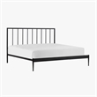 Pemberly Row Modern Powder-Coated King Metal Bed in Matte Black