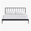 Pemberly Row Modern Powder-Coated King Metal Bed in Matte Black