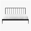 Pemberly Row Modern Powder-Coated King Metal Bed in Matte Black
